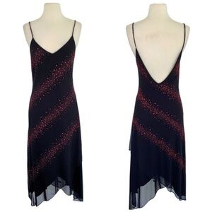 Y2K Nina Austin Black Beaded Dress Medium